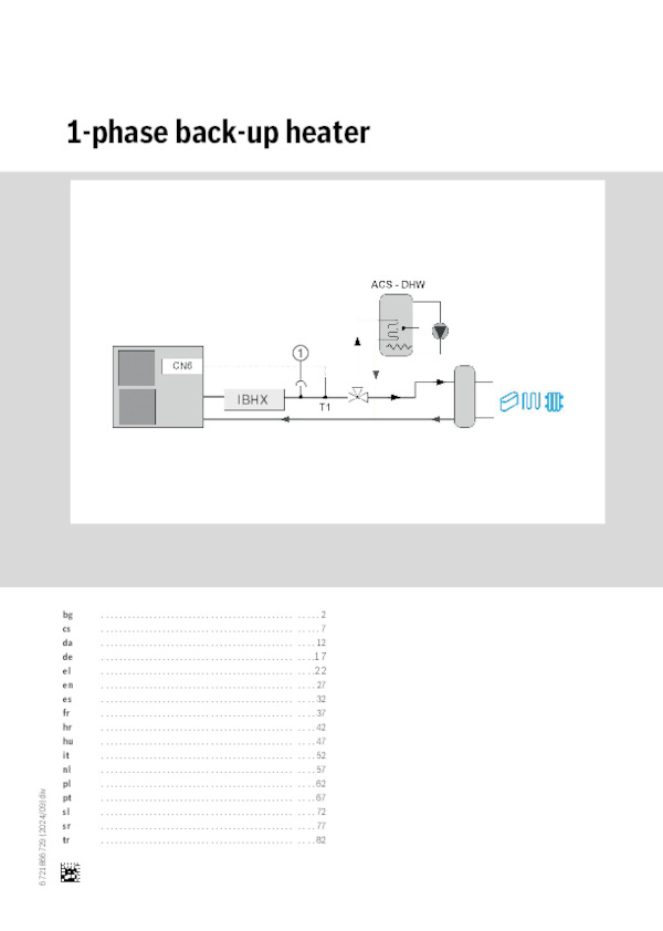 Πληροφορίες Εγκατάστασης 1-Phase Back-up Heater